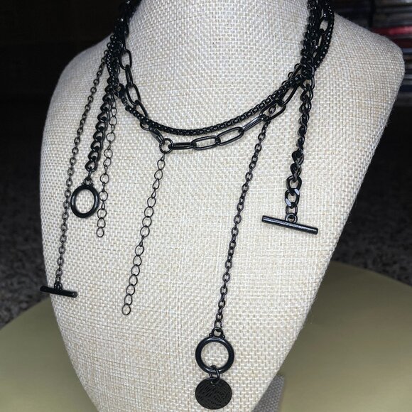 Jewelry - Multi-Layer Black Chain Statement Necklace